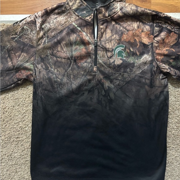 Colosseum Men’s Lg Black Mossy Oak Spartan Logo 1/4 Zip Like New - Picture 7 of 12